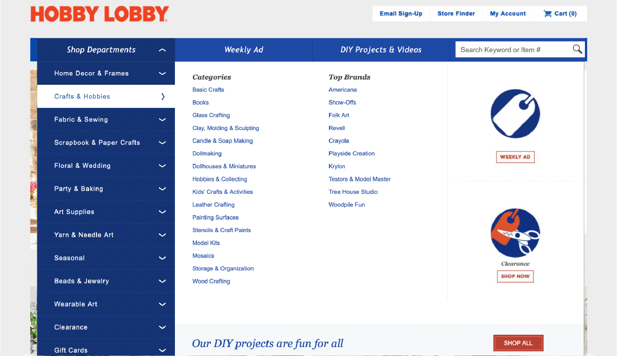 The old menu has a lot to look at, and a lot of repetitive items.